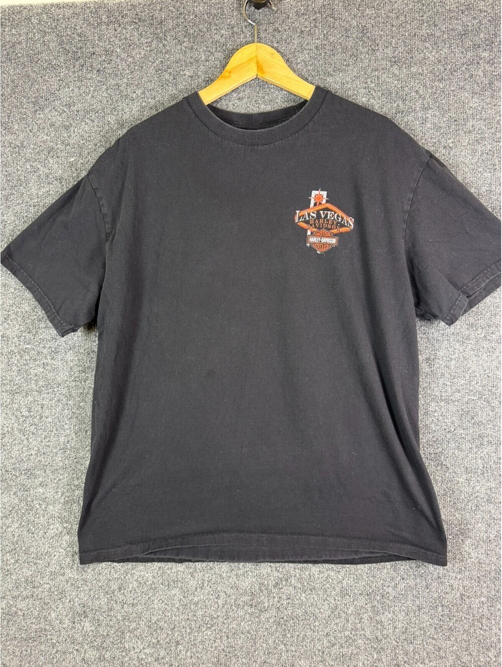 Harley Davidson Shirt Mens XL Black Las Vegas Nevada Pinup Playing Cards Graphic